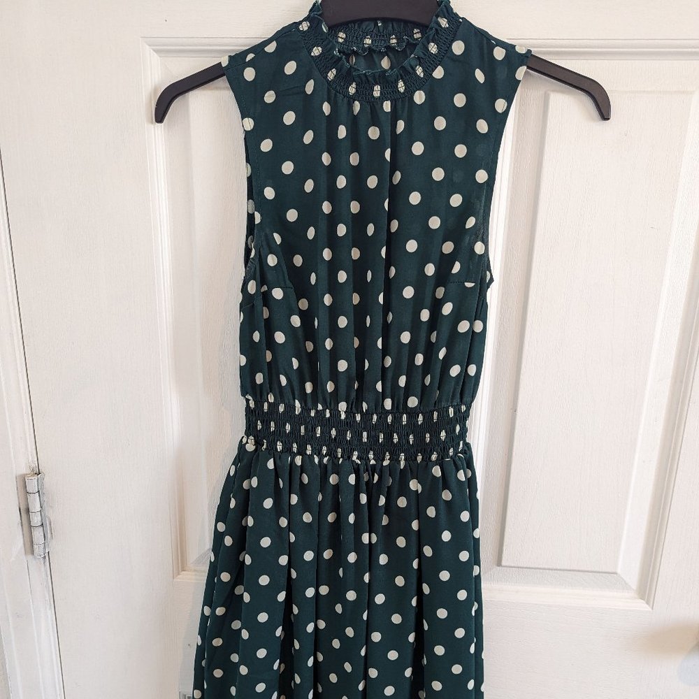 ModCloth Green Polka Dot Halter Top Dress